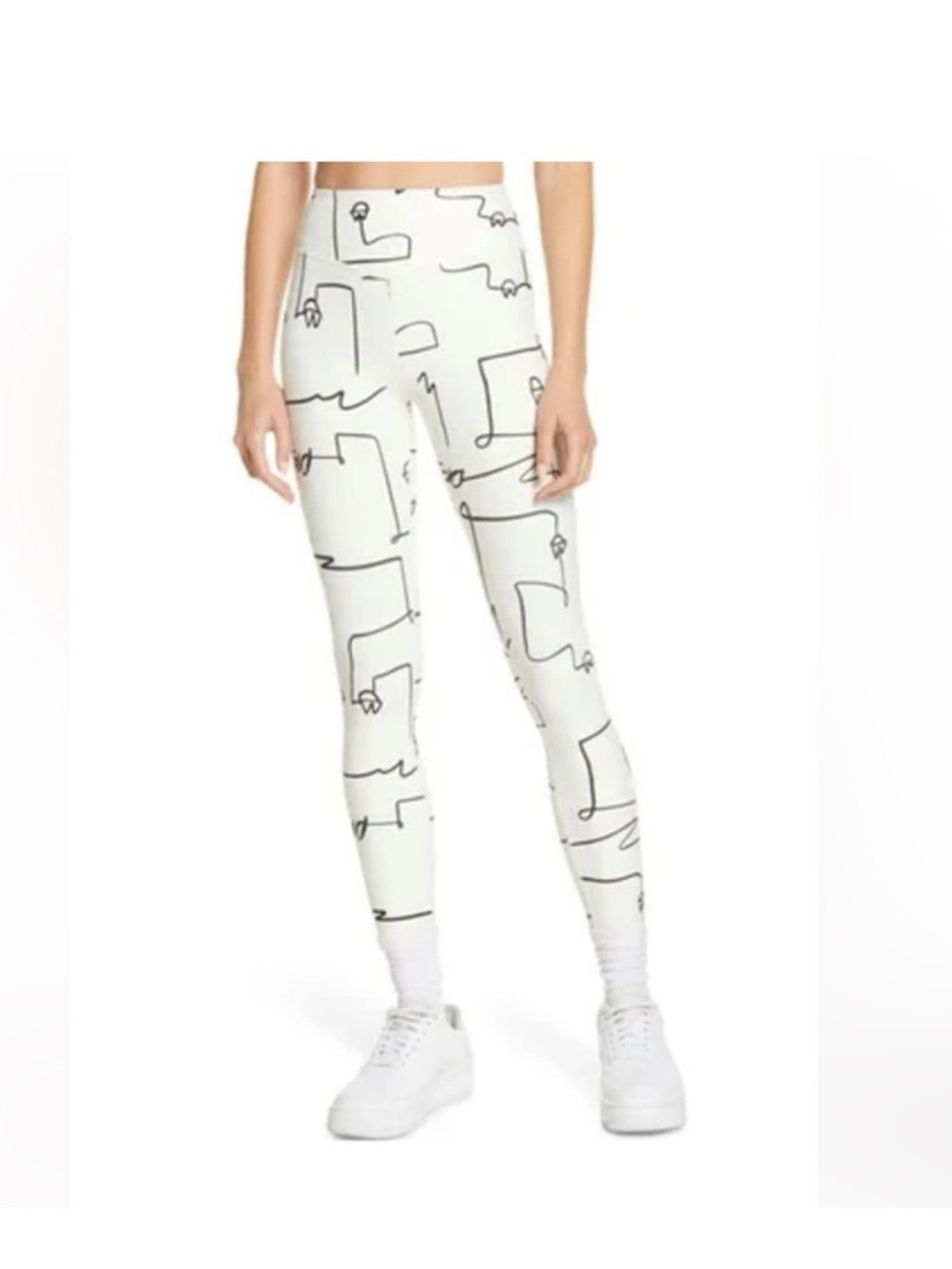 WeWoreWhat V-Shape Scribbles Off White Leggings NWT Size XS